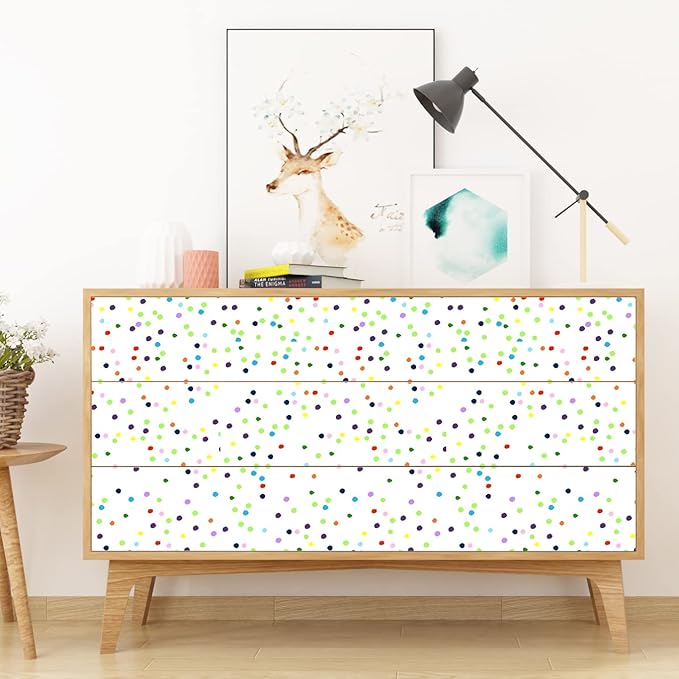 Amaonm Removable 15.8 x 98.4inch Wall Decals DIY Wallpaper Wall Stickers Murals Decor for Kids Babys Girls Bedroom Teens Nursery Living Room Door Desk Decoration (Dot)