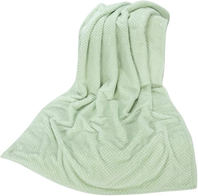 Fuzzy Throw Blanket, Plush Fleece Blankets for adults, Toddler, boys and Girls, Warm Soft Blankets and Throws for Bed, Couch, Sofa, Travel and Outdoor, Camping (Twin(60"x80"), XL1-Pastel Green)