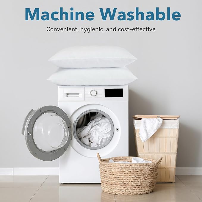 SILUI Pillows Standard Size Set of 4 Pack Soft Medium Support Hypoallergenic Plush Down Alternative Bed Pillow for Back, Stomach or Side Sleepers,20x26in