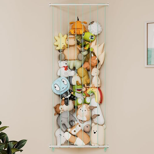 GRANNY SAYS Stuffed Animal Storage, Corner Stuffed Animal Holder for Toy Storage, Adjustable Length Stuff Animal Organizer, Large Hanging Toy Shelf for Toddler Boys Girls Kids Room, Green