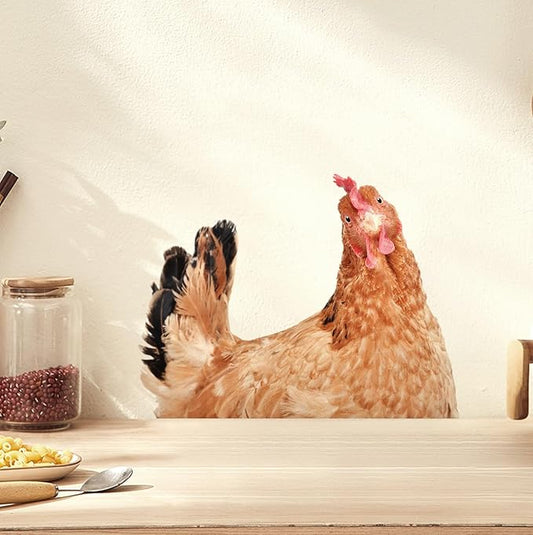 Chicken Wall Decals Peel and Stick Funny Hen Wall Sticker Funny Wall Decals for Kitchen Bedroom Playroom Game Room Farm Barn Funny Stickers Gift for Room Decor
