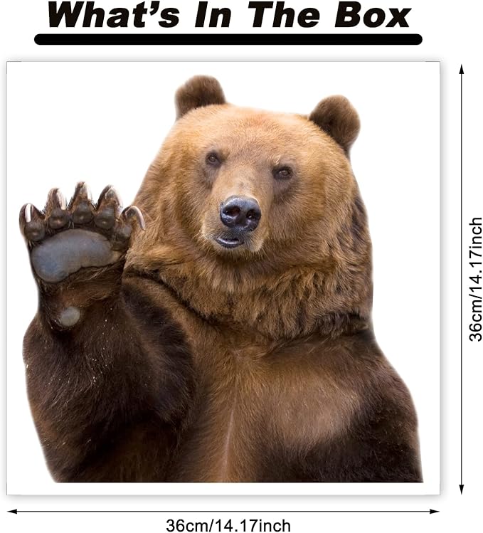 Cute Bear Wall Decal Peel and Stick Vinly Hello Bear Mural Sticker for Safari Wall Decor Funny Gift for Friend Kids Art Room Classroom Shop Wall Decor