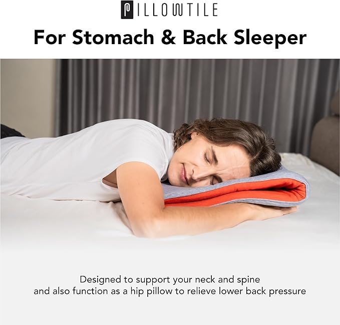 Ultra Thin Pillow 1 inch Thickness - Foldable, Rollable, Stackable - Made from Natural Latex - Low Profile, Super Flat (Soft, Gray Slate)