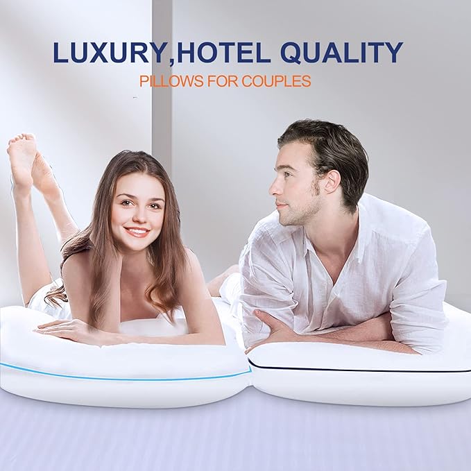 Bed Pillows for Sleeping - Pillows Queen Size Set of 4 Cooling Luxury Hotel Quality Pillow with Premium Plush Soft Down Alternative Fill for Side Back or Stomach Sleepers
