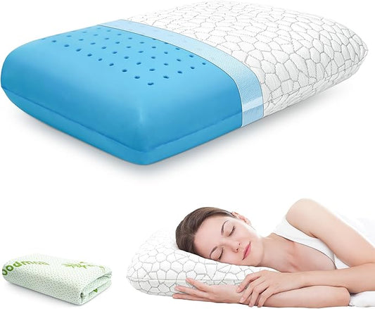 Cooling Memory Foam Pillows Foam Pillow Gel Memory Foam Pillow Bed Pillow for Sleeping Standard Size White