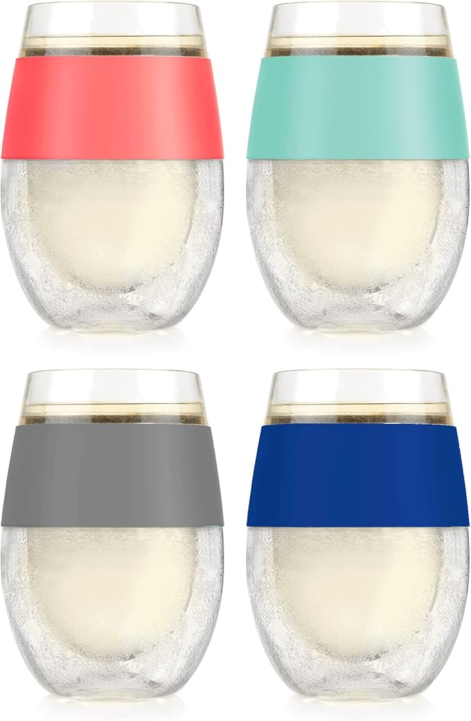 Host Cooling Cups 8.5oz Set of 4, Freezable Tumbler with Freezing Gel, Mothers Day Gifts, Mom Birthday Gifts, Gifts for Mom Gifts for Women, Assorted