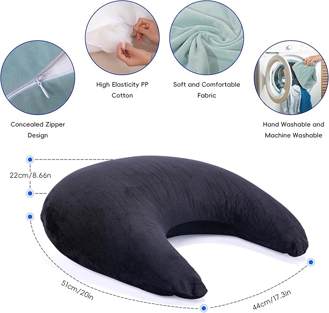 TYYIHUA Gaming Pillow Reading Pillow for Gaming Gamer Pillow Gaming Pillow for Lap Arm Rest Pillow Lap Pillow for Gaming, for Reading, Working (Black)