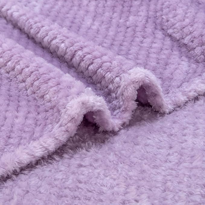 Fuzzy Throw Blanket, Plush Fleece Blankets for Adults, Toddler, Boys and Girls, Warm Soft Blankets and Throws for Bed, Couch, Sofa, Travel and Outdoor, Camping (Twin(60"x80"), XL1-Lavender)