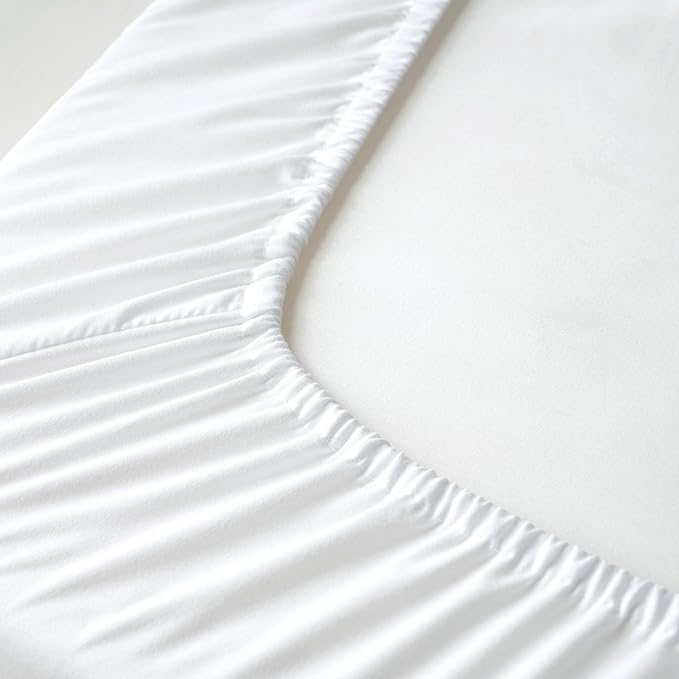 Waterproof Mini Crib Mattress Protector 2 Pack, Ultra Soft Breathable Mini Crib Mattress Pad Cover for Boys Girls Neutral, Fit Pack N Play, Playard and Mini Crib Mattresses, White