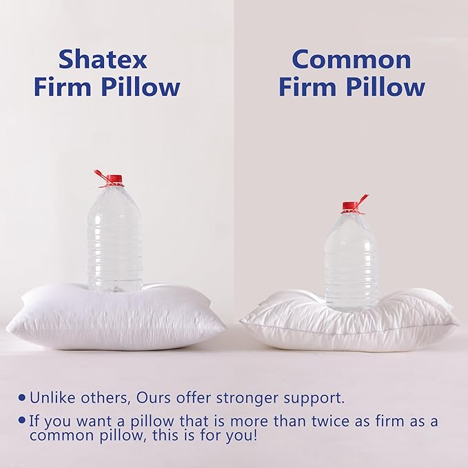 Shatex Medium Firm Pillow, King Size 34 x 20 inch, Adjustable Pillow for Neck Pain Relief,Back Pillow Provide Strong Support for Stomach & Side Sleepers