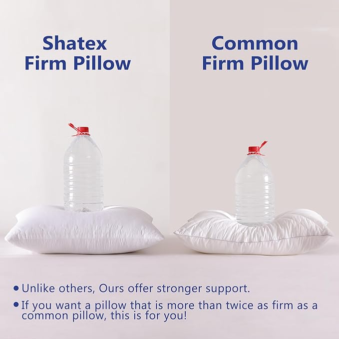 Shatex Firm Pillow, Queen Bed Pillow 28 x 20inch, Adjustable Pillow for Neck Pain Relief,Back Pillow Provide Strong Support for Stomach & Side Sleepers
