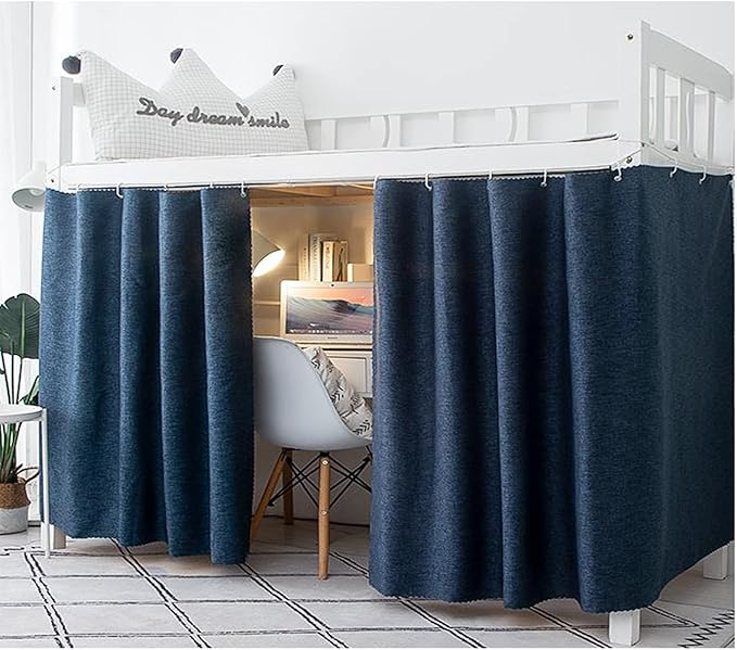 Dorm Home Solid Thicken Bunk Blackout Bed Curtains Cloth Bed Canopy Students Single Sleeper,2panel