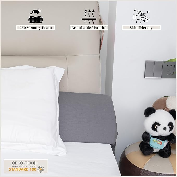 Wedge Pillow Headboard | Soft Headboard Pillow with 2 Side Packets, Triangle Pillow Wedge for Headboard, Bed Gap Filler Headboard Wedge Pillow, Ideal Bed Wedge Pillow for Headboard - King