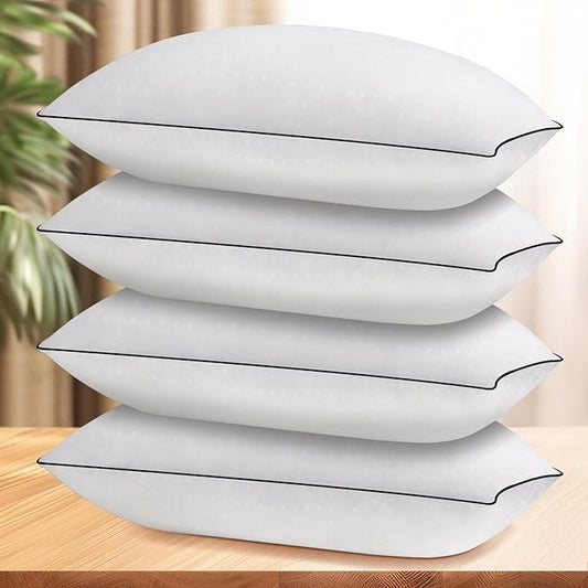 Wansimoo Bed Pillows for Sleeping Queen Size Set of 4,Comfortable Hotel Cooling Pillows 4 Pack, Soft & Support Pillows for Back, Stomach or Side Sleepers