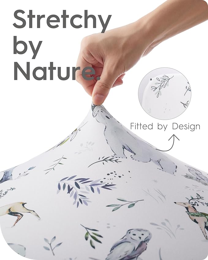 Bassinet Sheets for Baby Boy Girl, TotBasic Buttery Soft Universal Bassinet Fitted Sheet, Compatible with Halo, Mika Micky, Baby Delight, Dream On Me, Maxi COSI and More Bassinet Mattress(Woodland)