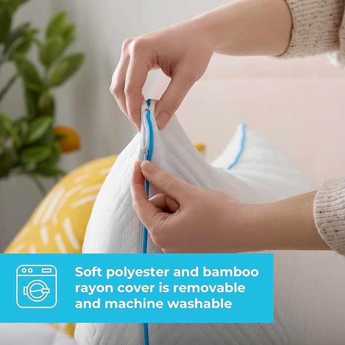 LINENSPA Shredded Gel Memory Foam Pillow – Cooling Bed Pillow – Side, Stomach, and Back Sleepers – Standard