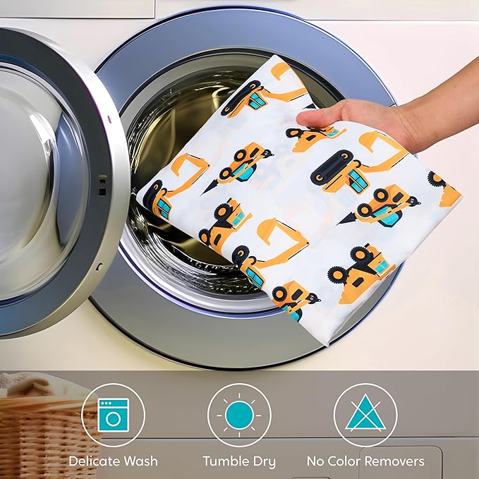 Joiedomi Kid Twin Comforter Set - 5 Piece Construction Vehicle Bedding Set for Boys/Girls - Super Soft Microfiber Bed in a Bag with Comforter, Sheets, Pillowcase & Sham