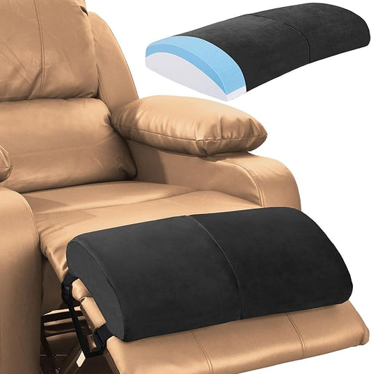 ROYALAY Recliner Leg Rest Cushion with Adjustable Straps Memory Foam Under Knee Pillow for Foot Elevation, Half Moon Leg Pillow Foldable bolster pillow for Waist Back Neck Reduce Pressure,black