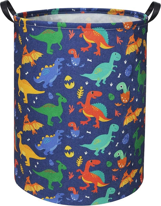 Dinosaur Kids Laundry Basket Baby Hamper Dinosaur Toy Storage Bin for Boys Room Decor Baby Nursery Hamper Gift Baskets for Bedroom Bathroom(Blue Dinosaur)