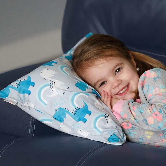 ALVABABY Toddler Pillowcases Fits 13 x 18,12x 16 Kids Pillow 2 Pack Stretchy Soft Baby Pillow Cover Envelope Kids Pillowcases for Boys Girls Dino+Traffic 2TPE01