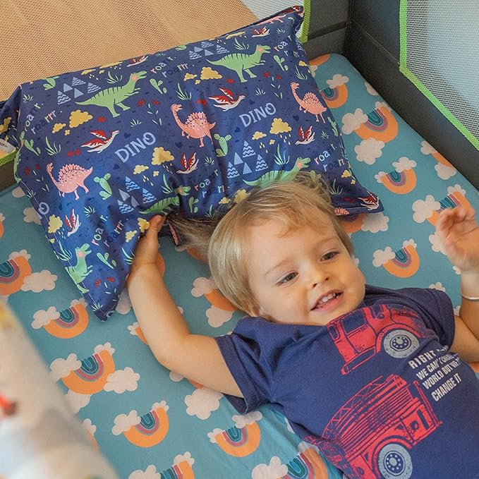 ALVABABY Toddler Pillowcases Fits 13 x 18 inch,12x 16inch Kids Sleep Pillow 2 Pack Cotton Baby Pillow Cover Envelope Children Pillowcases for Boys Girls Seaworld Dinosaur 2TPW12