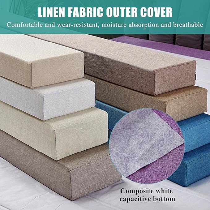 Mattress Extender, Bed Gap/Space Filler, Headboard Pillow Between Headboard and Mattress or Wall, High-Density Foam with Removable Cover(Light Grey-Twin/Twin XL-39 * 2 * 6in)