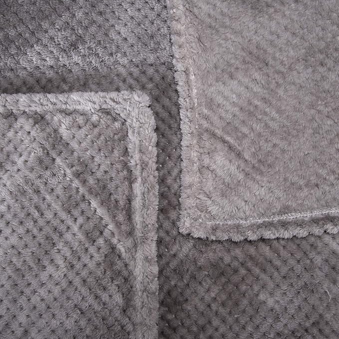 Fuzzy Throw Blanket, Plush Fleece Blankets for adults, Toddler, boys and Girls, Warm Soft Blankets and Throws for Bed, Couch, Sofa, Travel and Outdoor, Camping (Full Twin(70"x80"), XL2-Flint Gray)