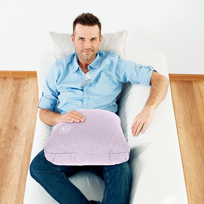 Plush Weighted Pillow 9lbs - Enhances Relaxation and Comfort with Ultra Plush Cooling Fabric - Cool Alternative to Weighed Blanket - Glass Beads Weight, Machine Washable (Fleece, Light Gray)