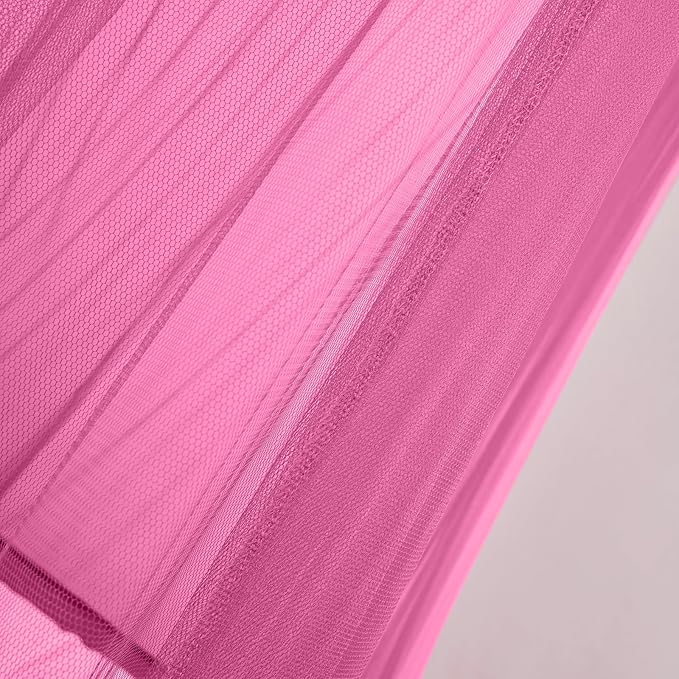 South to East Canopy Bed Curtains, 4 Corner Post Queen Bed Canopy for Girls, Wine Red Bed Drapes for Bedroom, King Canopy Bed Curtain, 100% Ripstop Polyester, Easy Installation, King/Queen Size Rose