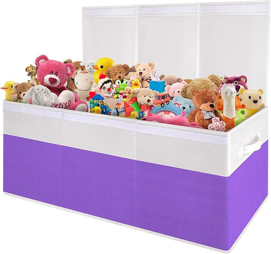 Kids Toy Box, Extra Large Toy Chest for Boy and Girl, 118L Toy Storage Organizer Stuffed Animals Holder with Removable Divider and Sturdy Handle for Nursery, Bedroom, Living room, 36"L x 12.6"W x 16"H