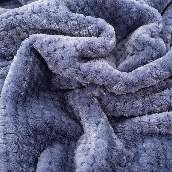 Fuzzy Blanket or Fluffy Blanket for Baby Girl or boy, Soft Warm Cozy Coral Fleece Toddler, Infant or Newborn Receiving Blanket for Crib, Stroller, Travel, Decorative (40Wx60L, M-Pearl Blue)