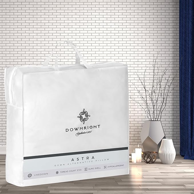 Downright ASTR-ST-MED-COM 233 Thread Count 24 oz Astra LikeDown Pillow, 20" x 26", Standard 20 x 26