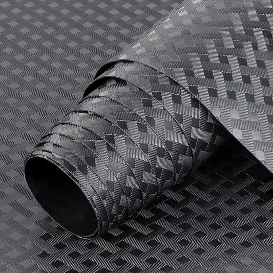 HooTown Shelf Liner Kitchen Cabinet Drawer Mats 23.6 Inch Wide x 393.7 Inch Long, Non Slip EVA Plastic Water Resistant Pad for Bathroom Drawers, Shoe Shelves, Under Sink, Black