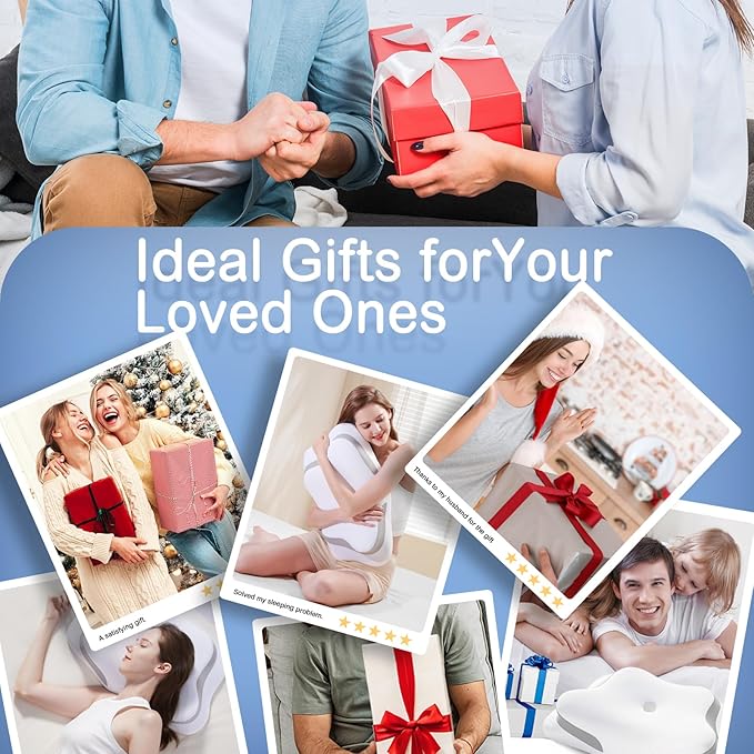 Cervical Neck Pillow, Pillow for Neck Pain Relief, Cooling Contour Memory Foam Pillows, Odorless Ergonomic Neck Pillow Adjustable Orthopedic Bed Pillow for Side Back Stomach Sleepers with Pillowcase