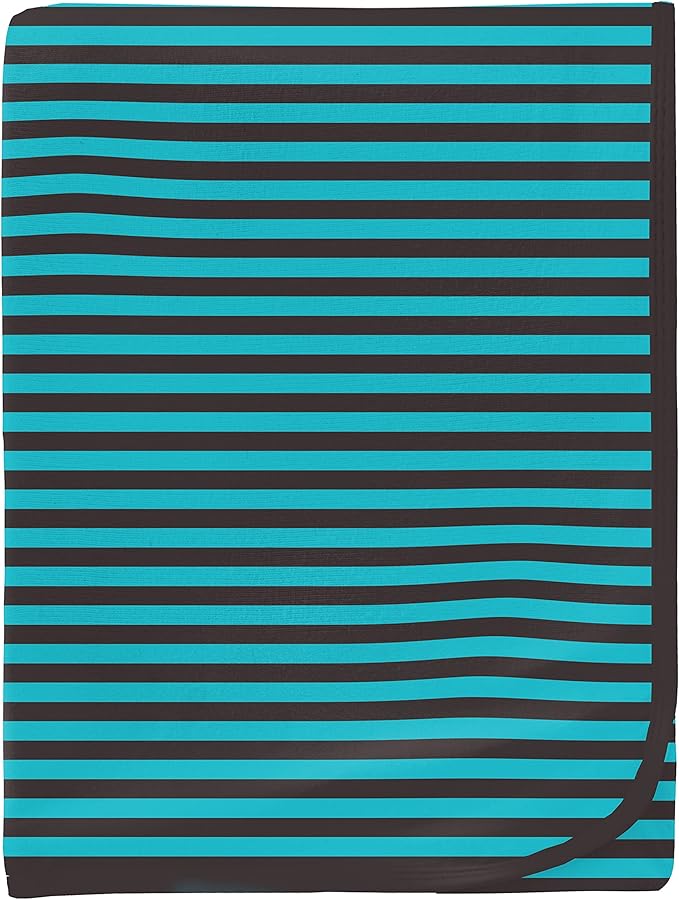 KicKee Print Swaddle Blankets, Silky Soft Baby Blanket, 40” x 29” (Rad Stripe - One Size)