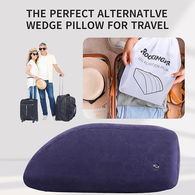 Leg Elevation Pillow, Inflatable Wedge Pillows for Sleeping, Knee Pillow for Legs Relax Muscles and Comfort Reduce Swelling,Injury,Recovery
