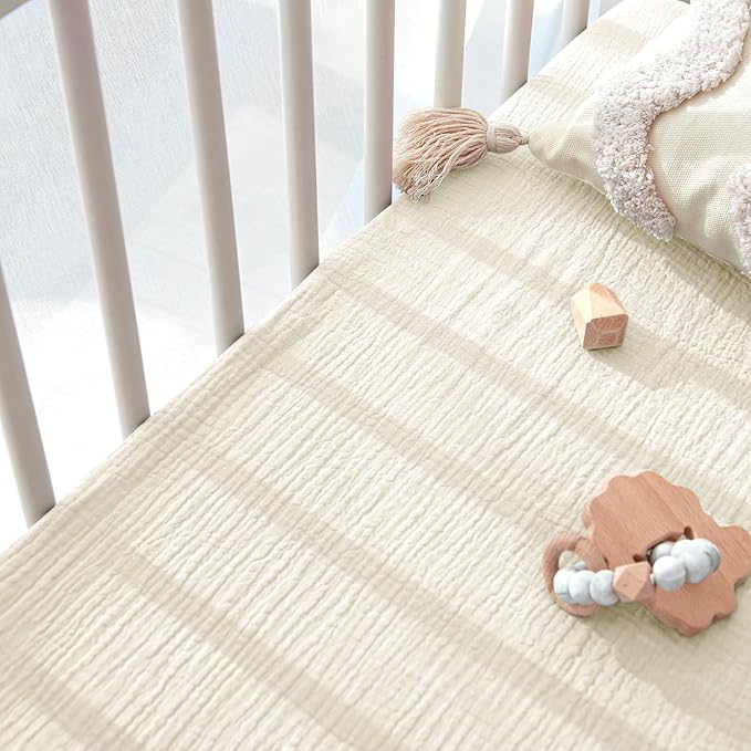 Lulu moon Muslin Crib Sheets - Fitted Crib Mattress Sheets for Boys and Girl - 28"x 52", 2 Pack