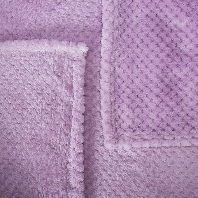 Fuzzy Throw Blanket, Plush Fleece Blankets for Adults, Toddler, Boys and Girls, Warm Soft Blankets and Throws for Bed, Couch, Sofa, Travel and Outdoor, Camping (Full Twin(70"x80"), XL2-Lavender)