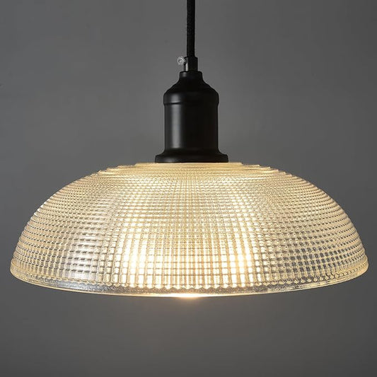 Glass Pendant Light Fixtures - Vintage Pendant Lights Kitchen Island, Hanging Light Fixture for Dining Room, Small Pendant Light for Bedrooms, Black Pendant Lights for Bathroom