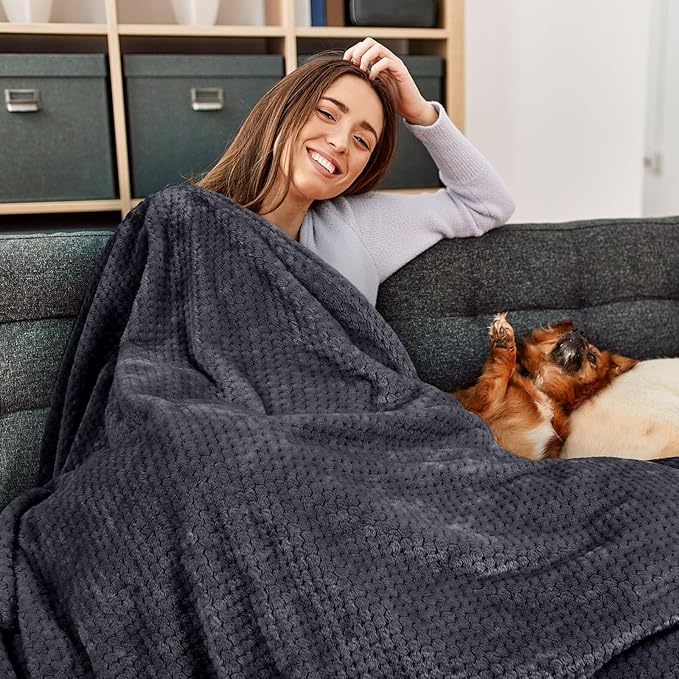 Travel Pillow and Blanket Set Neck Pillow Airplane Memory Foam for Traveling Compact with Bag Grey