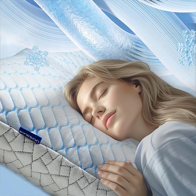 Bafode Memory Foam Pillows King Size Set of 2 Cooling Bed Pillow 2 Pack Shredded Memory Foam Pillow for Sleeping 20x36