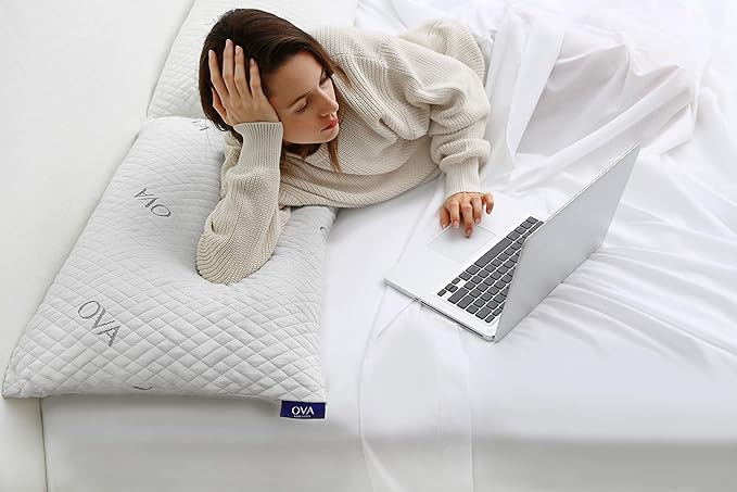 OVA - King Size Tri-blend memory foam hypoallergenic pillow, Cooling cover, Firm or Soft Customizable. Machine washable, 100% Made in The U.S.A. 60 Day Risk free trial! (1 Pack)