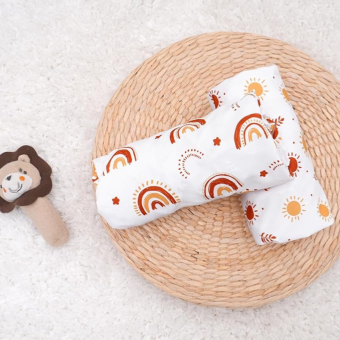 PHF Soft Bassinet Sheet Set, 2 Pack Silky Comfy Breathable Cradle Sheets for Baby Boys Girls, Univeral Fit for Most Oval Rectangle Cradle and Bassinet Mattress/Pad, Rainbow