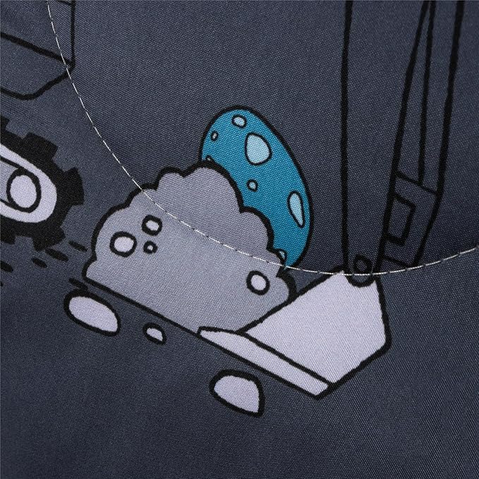 Meeting Story Construction Truck Car Twin Kid Comforter Set for Boys,5 Pieces Dinosaur Bedding Set with Sheets and Pillowcases,Excavator Lightweight Microfiber Bedding Sets(Grey,Twin5pcs)