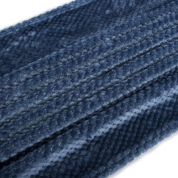 Fuzzy Blanket or Fluffy Blanket for Baby, Soft Warm Cozy Coral Fleece Toddler, Infant or Newborn Receiving Blanket for Crib, Stroller, Travel, Decorative (28Wx40L, XS-Smoked Blue)