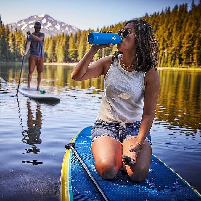 Hydro Flask Stainless Steel Standard Mouth Water Bottle with Flex Cap and Double-Wall Vacuum Insulation