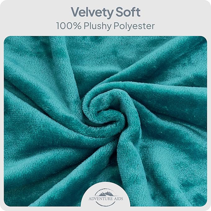 Travel Pillow & Blanket Set - Super Soft 2 in 1 Blankets with Cozy Hand & Feet Pouches Zip into Plush Pillows - Large Size Wraps You in Warmth on Airplanes - Luggage Sleeve & Backpack Clip (Teal/Red)