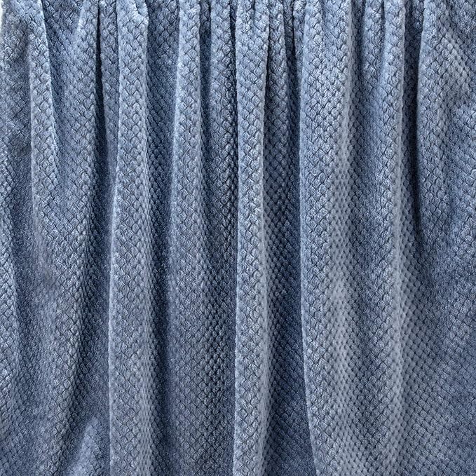 Fuzzy Throw Blanket, Plush Fleece Blankets for Adults, Toddler, Boys and Girls, Warm Soft Blankets and Throws for Bed, Couch, Sofa, Travel and Outdoor, Camping (Throw(50"x70"), L-Smoked Blue)