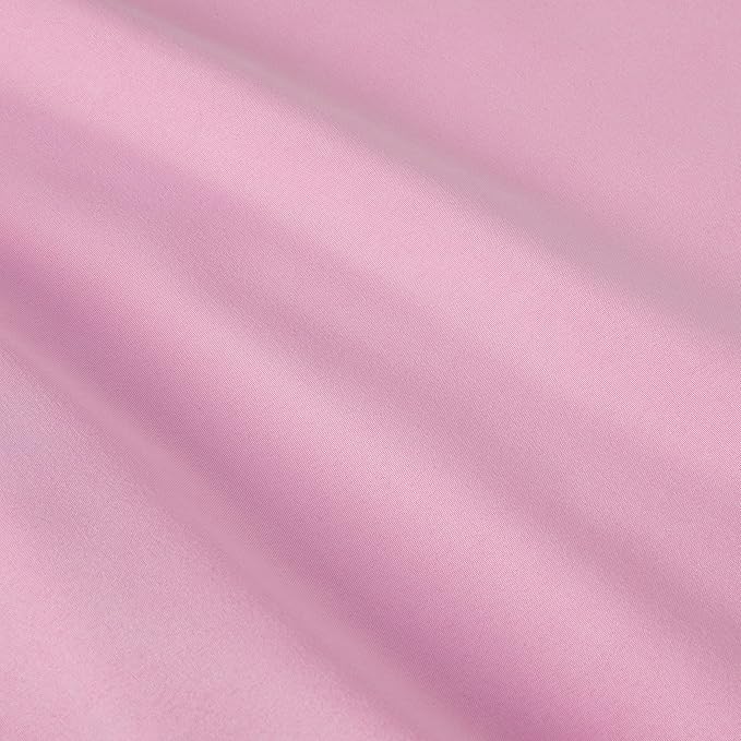 Amazon Basics 7 Piece Microfiber Kid's Bed-in-a-Bag Bedding Set, Full/Queen, Pink, Solid