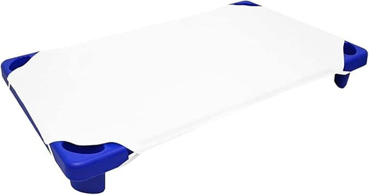 Pack of 24 Cot Sheet for Daycare Preschool Cot Bed -Polyblend Fabric with Corner Elastic Cots Sheets Fits On 22" X 52" Inches Size Toddler and Preschool Daycare Cot White 22 X 52 Size